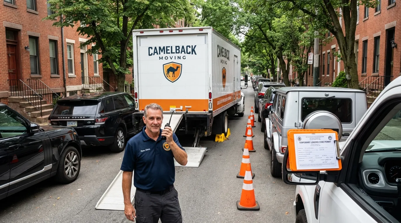 City street loading permit setup in Melville, NY