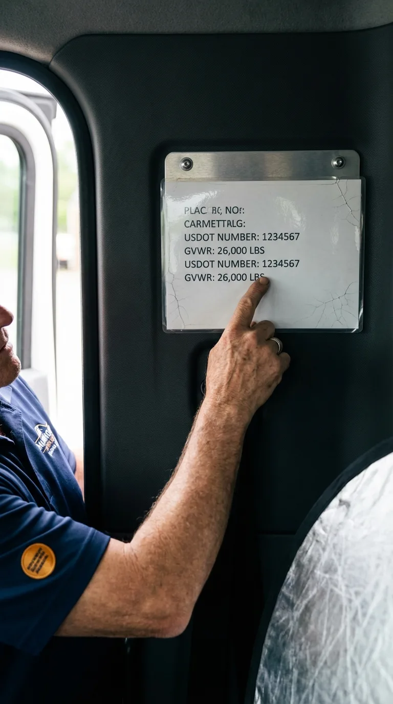 USDOT licensing placard verification in Melville